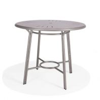 Surf Suncloth Weave 42" Round Balcony Height Table with stamped aluminum top