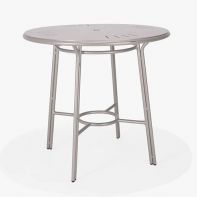 Surf Suncloth Weave 42" Round Balcony Height Table with stamped aluminum top