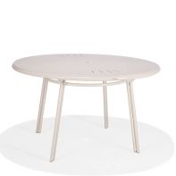 Surf 48" Round Commercial Dining Table with Stamped Aluminum Top