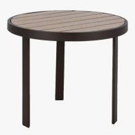 Meza 24" Commercial Round Side Table with HDPE Plank Top by Texacraft