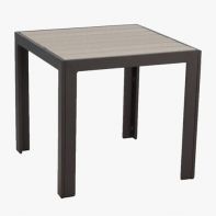 Meza 24" Commercial Square Side Table with HDPE Plank Top by Texacraft