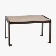 Meza Commercial End Bench with HDPE Plank Top Surface Mount by Texacraft