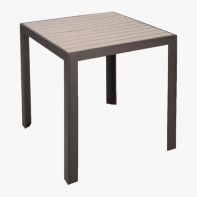 Meza Commercial 36" Square Balcony Height Table with HDPE Plank Top and Umbrella Hole by Texacraft