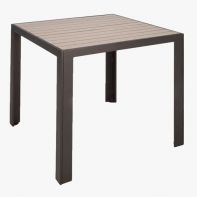 Meza Commercial 36" Square Bar Height Table with HDPE Plank Top and Umbrella Hole by Texacraft