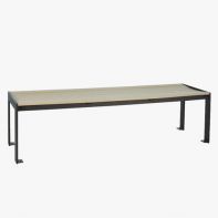 Meza Commercial 65" Side Bench with HDPE Plank Top Surface Mount by Texacraft