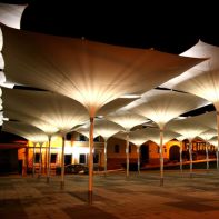 19.5'x19.5' Square Tulip Commercial Umbrella