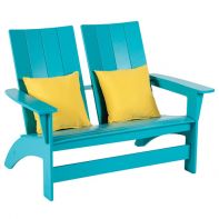 Commercial Marine Grade Polymer Adirondack Loveseat by LC Furniture