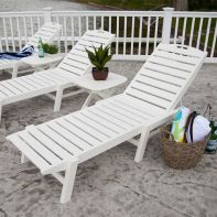 POLYWOOD Nautical Armless Chaise Lounge