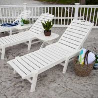 POLYWOOD Nautical Chaise Lounge With Wheels