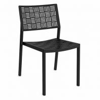 Woodard New Century Commercial Dining Side Chair - Stackable beautifully crafted in iron for an intimate outdoor dining experience.