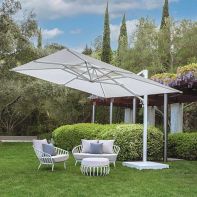 Polaris Aluminum 11.5' Square Crank Lift Tilting Commercial Offset Umbrella by Shademaker
