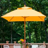 7.5' Monterey Square Wind Proof Commercial Umbrella with Crank Lift
