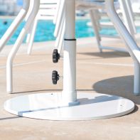 50 lb Commercial Steel Round Umbrella Base- Low Profile - White
