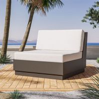 Commercial all-weather HDPE modular lounge chair for resort, poolside, and hospitality outdoor patio seating.