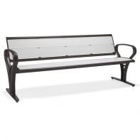 Seascape 6' Commercial Bench With Back and Arms Portable - Rounded Arms by Texacraft