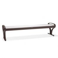 Seascape 6' Commercial Bench Without Back Portable Rounded Arms by Texacraft