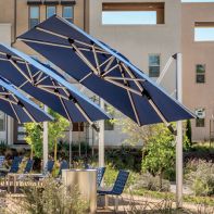 Polaris Aluminum 13' Square Crank Lift Tilting Commercial Offset Umbrella by Shademaker