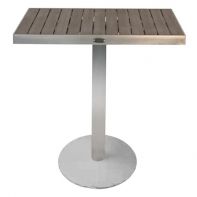 Sicilia Commercial Round Pedestal Table with Square Top and Alumawood by Kannoa