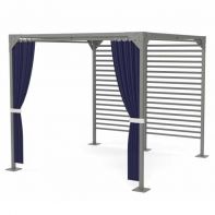 8' X 12' Focus Commercial Pergola with 2 Curtain Panels by LC Furniture