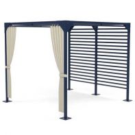 8' X 8' Focus Commercial Pergola with 2 Curtain Panels by LC Furniture