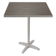 TA-PT 36"x36" Faux Teak Commercial Outdoor Bar Height Table Top and Bases