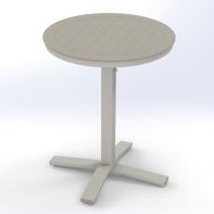 30" Round Slat MGP Top Commercial Balcony Height Pedestal Table w/ hole by Telescope Casual