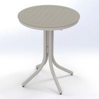 30" Round Slat MGP Top Commercial Balcony Height Pedestal Table w/ hole by Telescope Casual