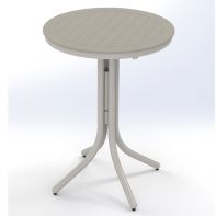 30" Round Slat MGP Top Commercial Bar Height Pedestal Table w/ hole by Telescope Casual