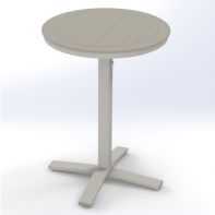 30" Round Slat MGP Top Commercial Bar Height Pedestal Table w/ hole by Telescope Casual