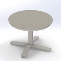 30" Round Slat MGP Top Commercial End Table Height Pedestal Table w/ hole by Telescope Casual