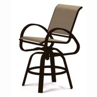 Aruba Commercial Sling Balcony Height Swivel Cafe Chair by Telescope Casual