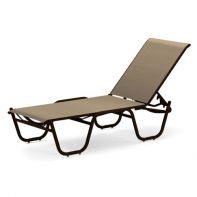 Gardenella Contract Commercial Sling Four Position Lay-Flat Stacking Armless Chaise by Telescope Casual