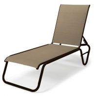 Gardenella Commercial Sling Four Position Lay-flat Stacking Armless Chaise by Telescope Casual