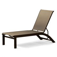 Kendall Commercial Sling Lay-Flat Stacking Armless Chaise by Telescope Casual