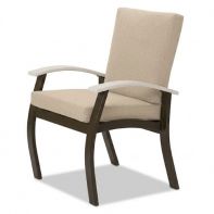 Belle Isle Commercial Cushion Cafe Arm Chair with Polymer Accents by Telescope Casual