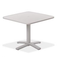 36" Square Cascade MGP Top Commercial Dining Height Pedestal Table w/ hole by Telescope Casual