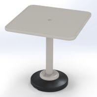 36" Square Cascade MGP Top Commercial Balcony Height 80 lb Pedestal Table w/ hole by Telescope Casual