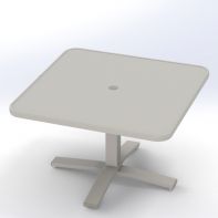 36" Square Cascade MGP Top Commercial End Table Height Pedestal Table w/ hole by Telescope Casual