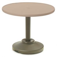 42" Round Cascade MGP Top Commercial Dining Height 80 lb Pedestal Table w/ hole by Telescope Casual