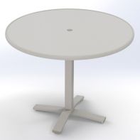 48" Round Cascade MGP Top Commercial Balcony Height Pedestal Table w/ hole by Telescope Casual