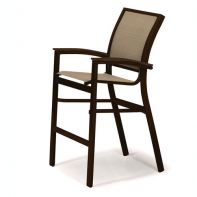 Bazza Commercial Sling Stacking Balcony Height Cafe Chair w/ Polymer Arms by Telescope Casual