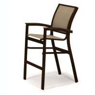 Bazza Commercial Sling Stacking Bar Height Cafe Chair w/ Polymer Arms by Telescope Casual