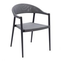 Aluminum Stackable Outdoor Dining Armchair With Sling Back And Seat