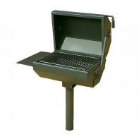 Commercial Covered Charcoal Grill with Shelf by Texacraft