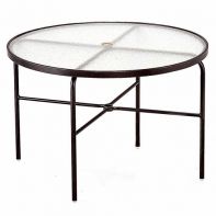 42" Round Commercial Dining/Umbrella Table - Acrylic Top with Hole by Texacraft