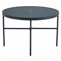42" Round Matrix Commercial Dining Table - Stamped Top w/ Hole by Texacraft