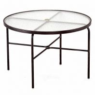 48" Round Commercial Dining Table - Acrylic Top with Hole by Texacraft