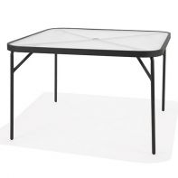 49" Square Commercial Dining Table - Acrylic Top with Hole by Texacraft