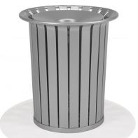 30 Gallon Commercial Waste Receptacle with Powder Coated Liner and Spun Aluminum Drop-Thru Lid by Texacraft