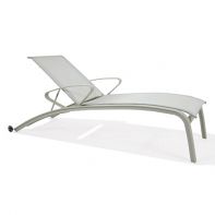 Edge Sling Commercial Arm Chaise with Wheels by Texacraft